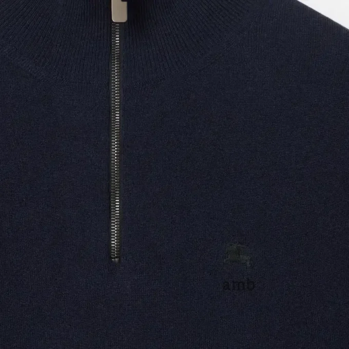 Jersey de mezcla de cachemira con media cremallera