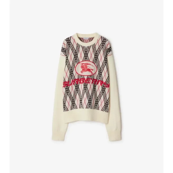 Jersey de mezcla de lana con estampado de rombos