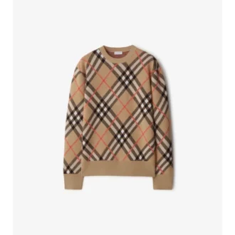 Jersey de mezcla de lana y mohair con estampado de cuadros