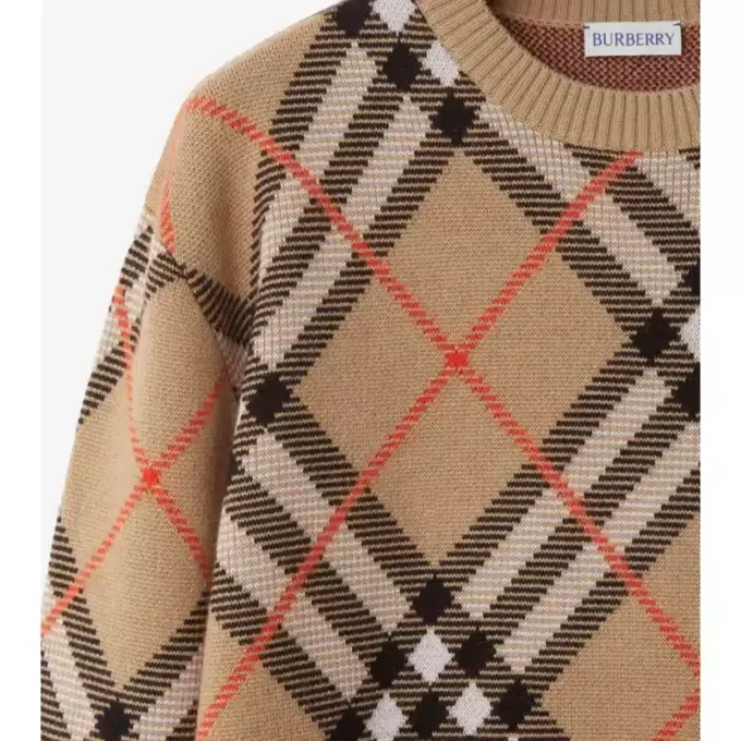 Jersey de mezcla de lana y mohair con estampado de cuadros