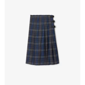 Kilt midi de lana a cuadros