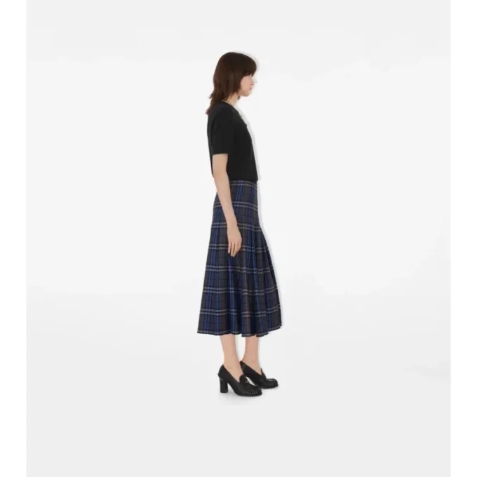 Kilt midi de lana a cuadros