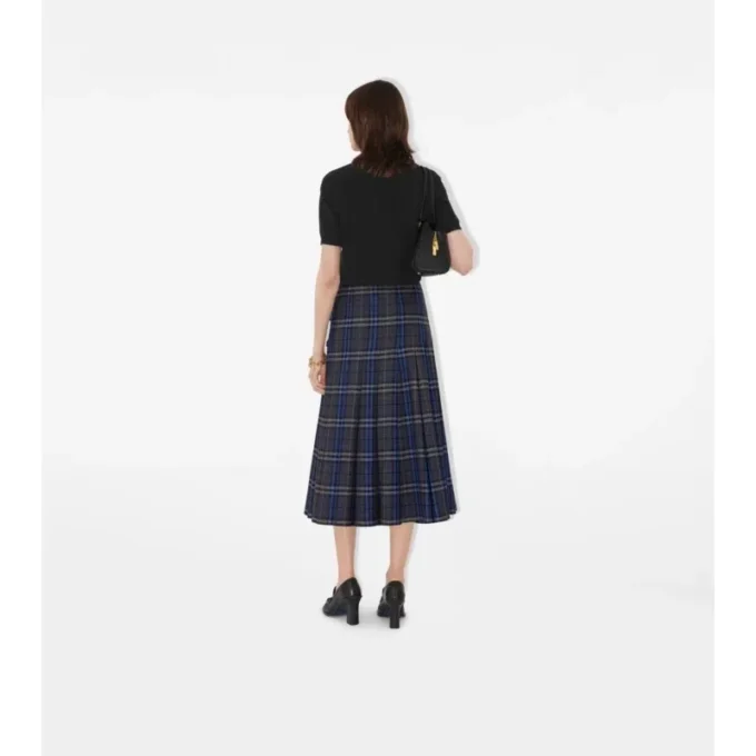 Kilt midi de lana a cuadros