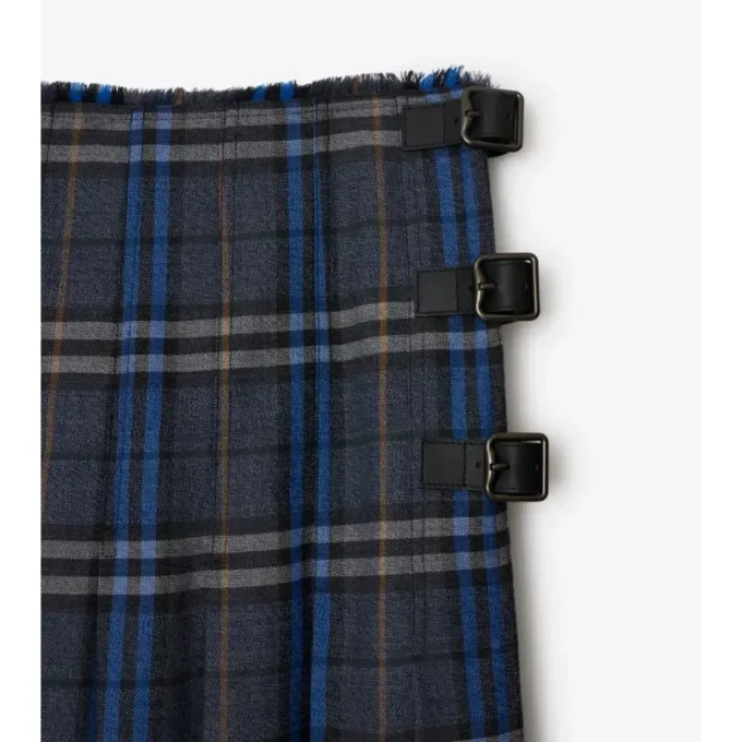 Kilt midi de lana a cuadros