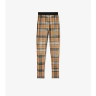 Leggings de jersey elástico con estampado de cuadros