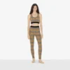 Leggings de jersey elástico con estampado de cuadros