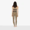 Leggings de jersey elástico con estampado de cuadros
