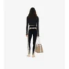Leggings de jersey elástico con ribetes de cuadros