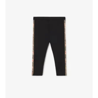 Leggings de nailon con ribete de cuadros