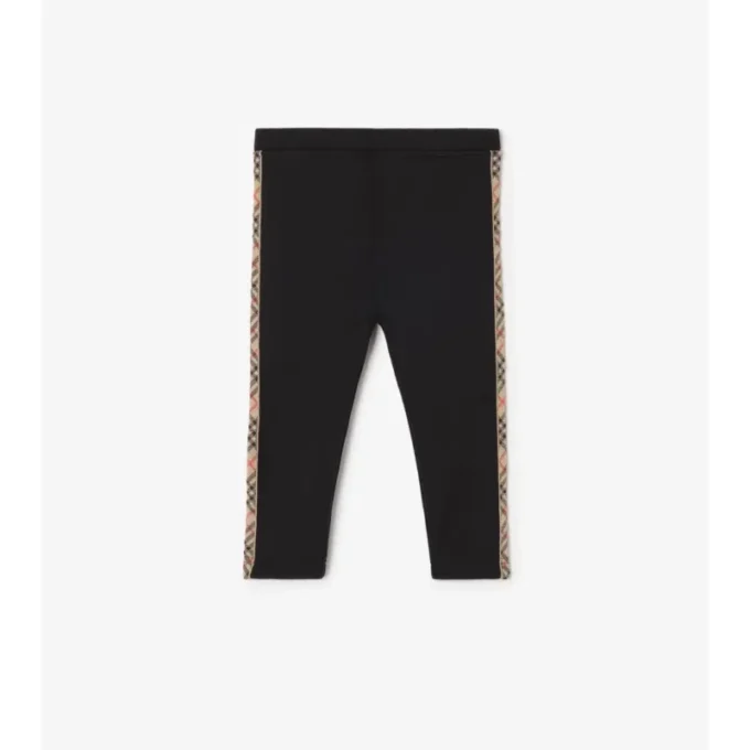 Leggings de nailon con ribete de cuadros