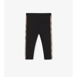 Leggings de nailon con ribete de cuadros