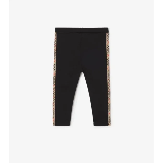 Leggings de nailon con ribete de cuadros