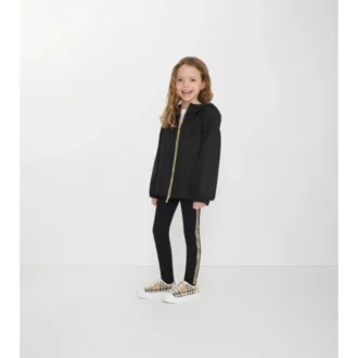 Leggings de nailon con ribete de cuadros