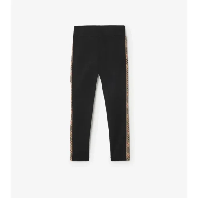 Leggings de nailon con ribete de cuadros