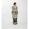 Long Tarot Print Silk Foxfield Trench Coat