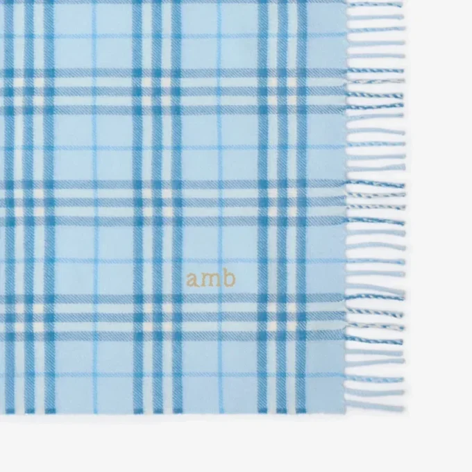Manta de bebé de lana con estampado de cuadros