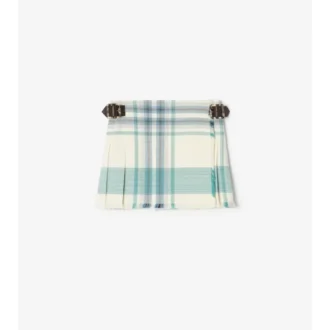 Mini kilt de mezcla de viscosa con estampado de cuadros