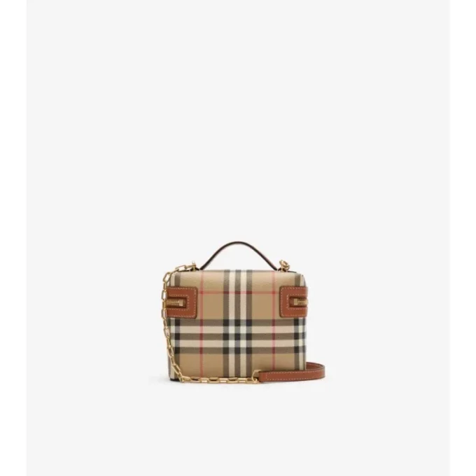 Mini neceser con estampado de cuadros
