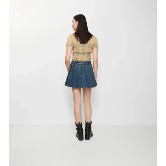 Minifalda de Denim plisada