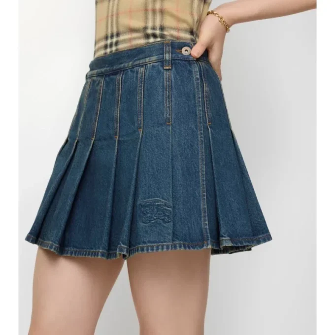 Minifalda de Denim plisada