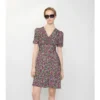 Minivestido de seda con estampado floral