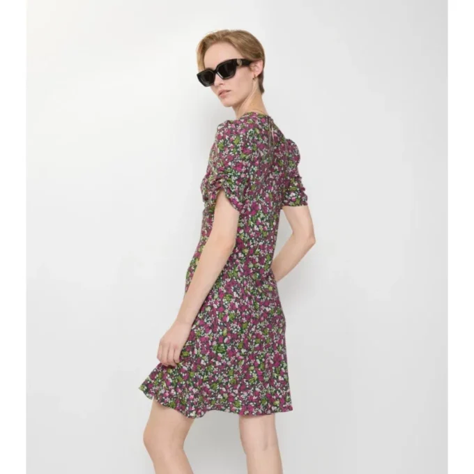 Minivestido de seda con estampado floral