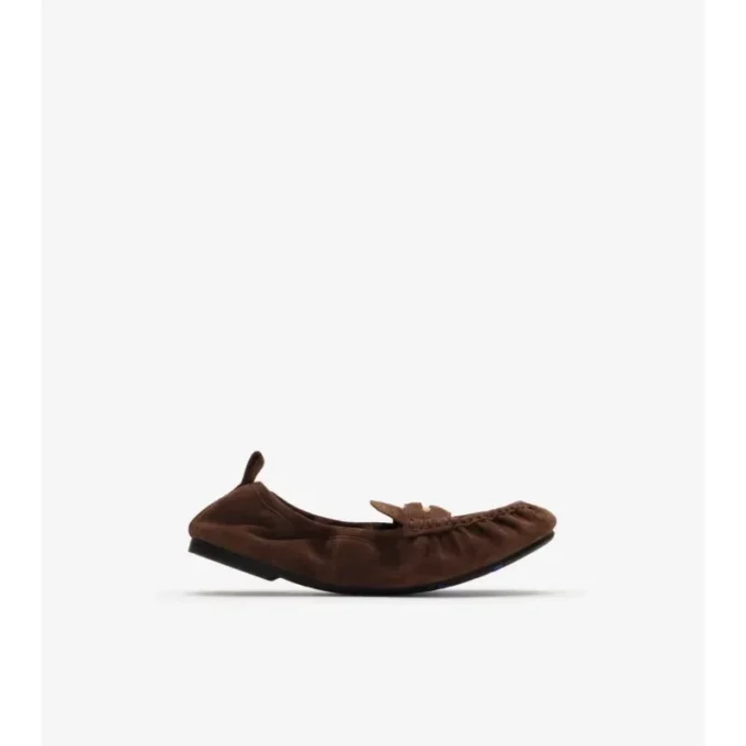 Mocasines de ante color beige