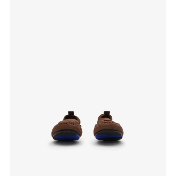 Mocasines de ante color beige