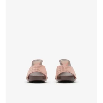 Mules Potter de ante con estampado de cuadros 