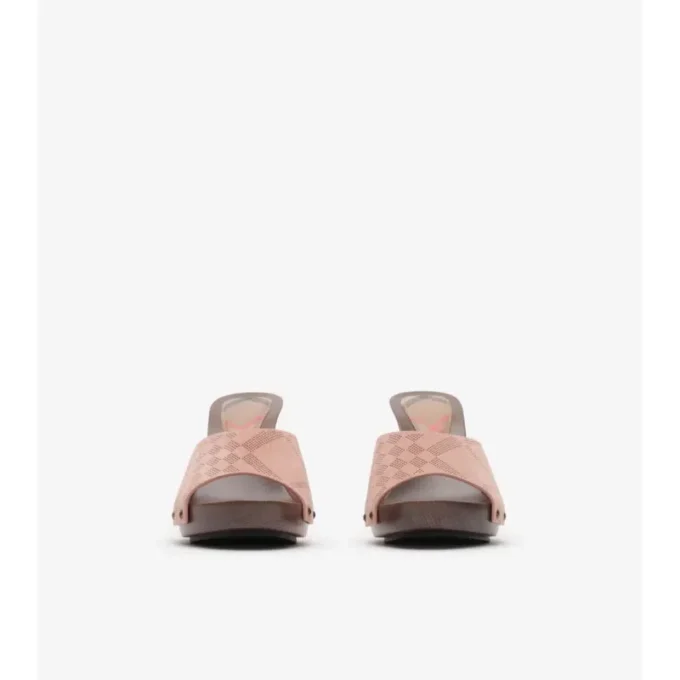 Mules Potter de ante con estampado de cuadros 