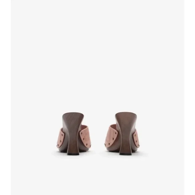 Mules Potter de ante con estampado de cuadros 