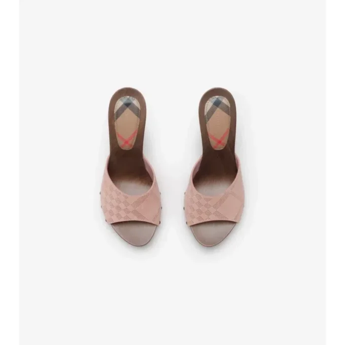 Mules Potter de ante con estampado de cuadros 