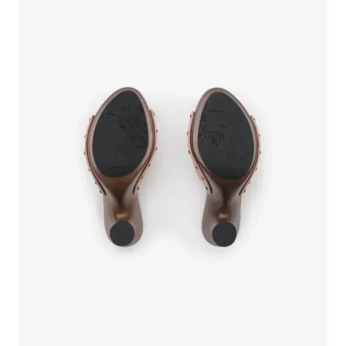 Mules Potter de ante con estampado de cuadros 