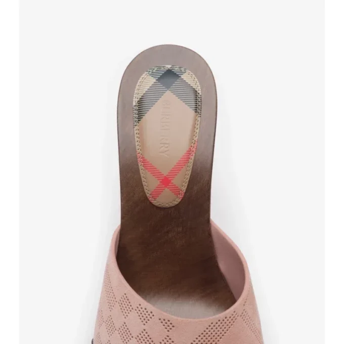 Mules Potter de ante con estampado de cuadros 