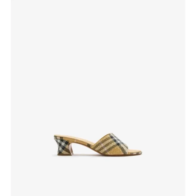 Mules Sloane con estampado de cuadros y pedrería