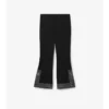 Pantalones acampanados cortos de lana y seda bordados