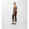 Pantalones acampanados cortos de lana y seda bordados