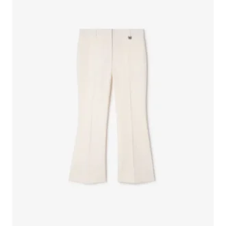 Pantalones acampanados de lana de corte corto