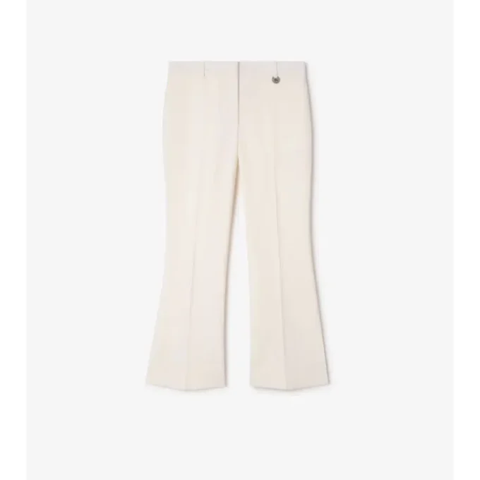 Pantalones acampanados de lana de corte corto