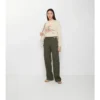 Pantalones cargo de Gabardine con ribetes a cuadros