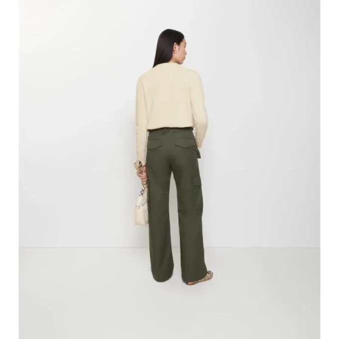 Pantalones cargo de Gabardine con ribetes a cuadros