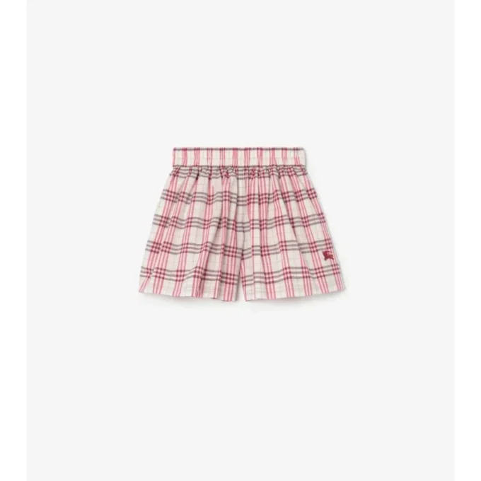Pantalones cortos de algodón con estampado de cuadros