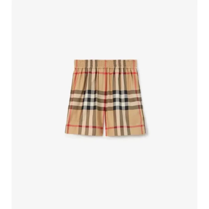 Pantalones cortos de algodón con estampado de cuadros
