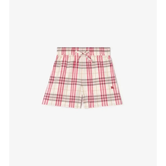 Pantalones cortos de algodón con estampado de cuadros