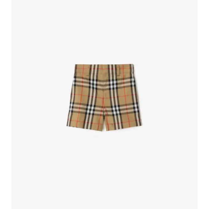 Pantalones cortos de algodón con estampado de cuadros