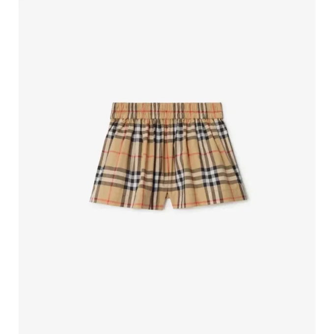 Pantalones cortos de algodón con estampado de cuadros
