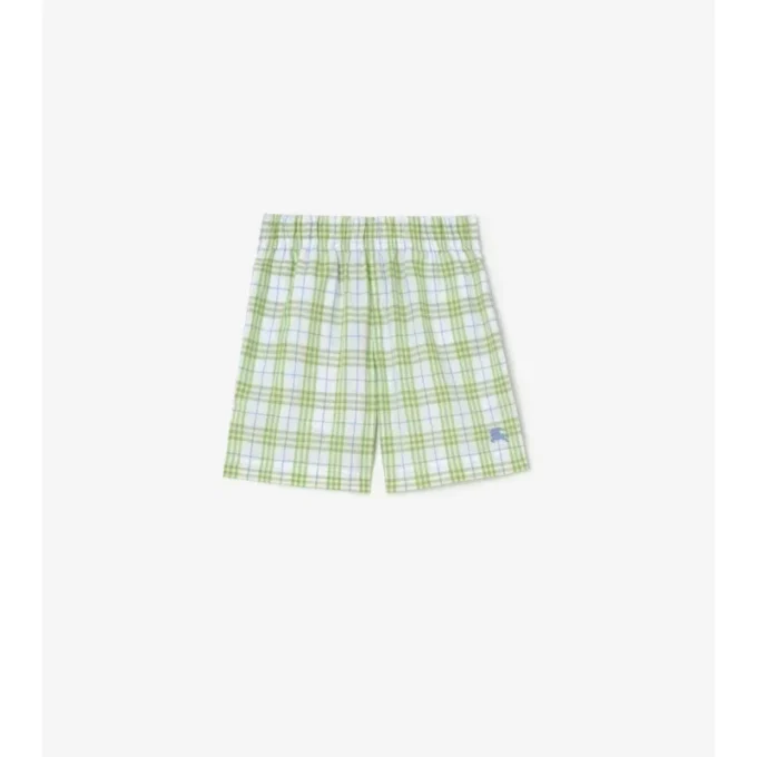 Pantalones cortos de algodón con estampado de cuadros