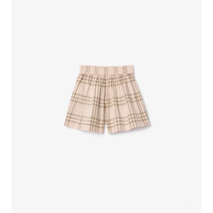 Pantalones cortos de algodón con estampado de cuadros