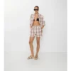 Pantalones cortos de algodón con estampado de cuadros