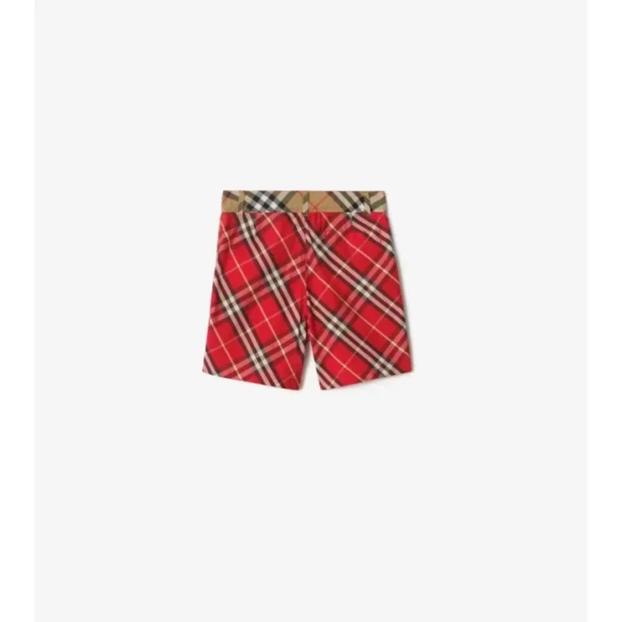 Pantalones cortos de algodón con estampado de cuadros